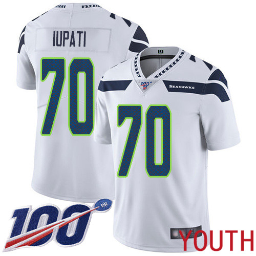Seattle Seahawks Limited White Youth Mike Iupati Road Jersey NFL Football #70 100th Season Vapor Untouchable->women nfl jersey->Women Jersey